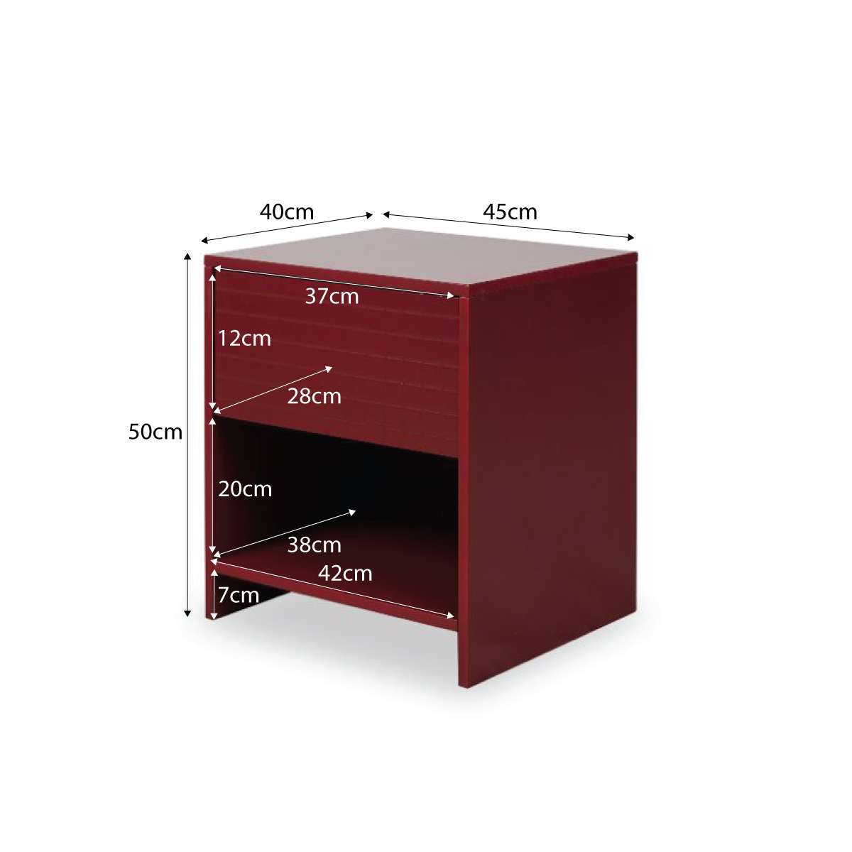 Amos Checkered Bedside Table - Shiraz - Mocka New Zealand