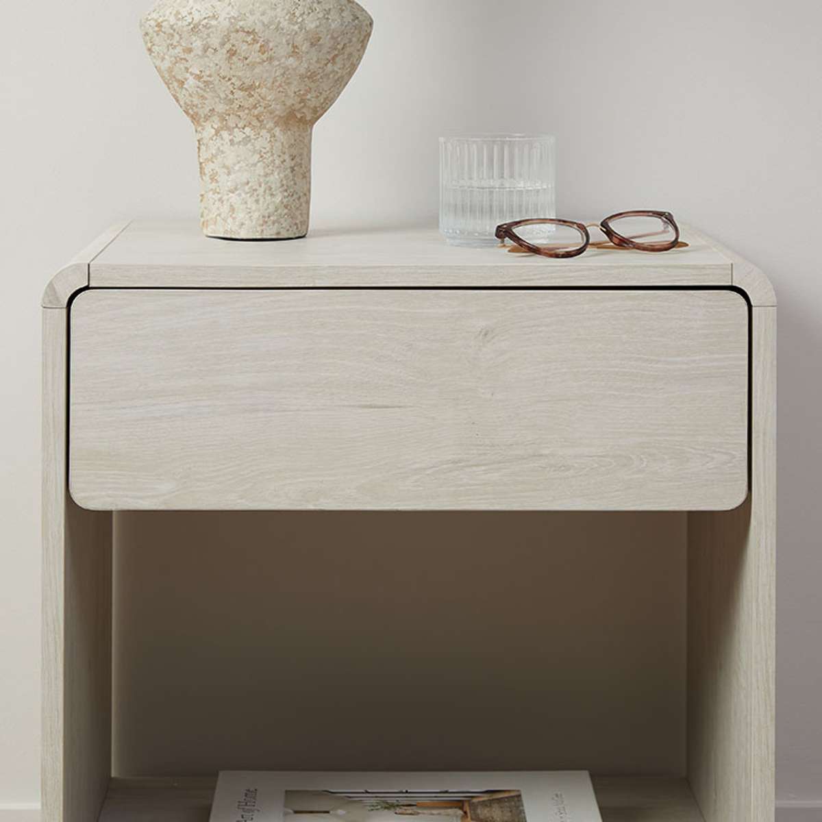 Owen Bedside Table - Cream - Mocka New Zealand