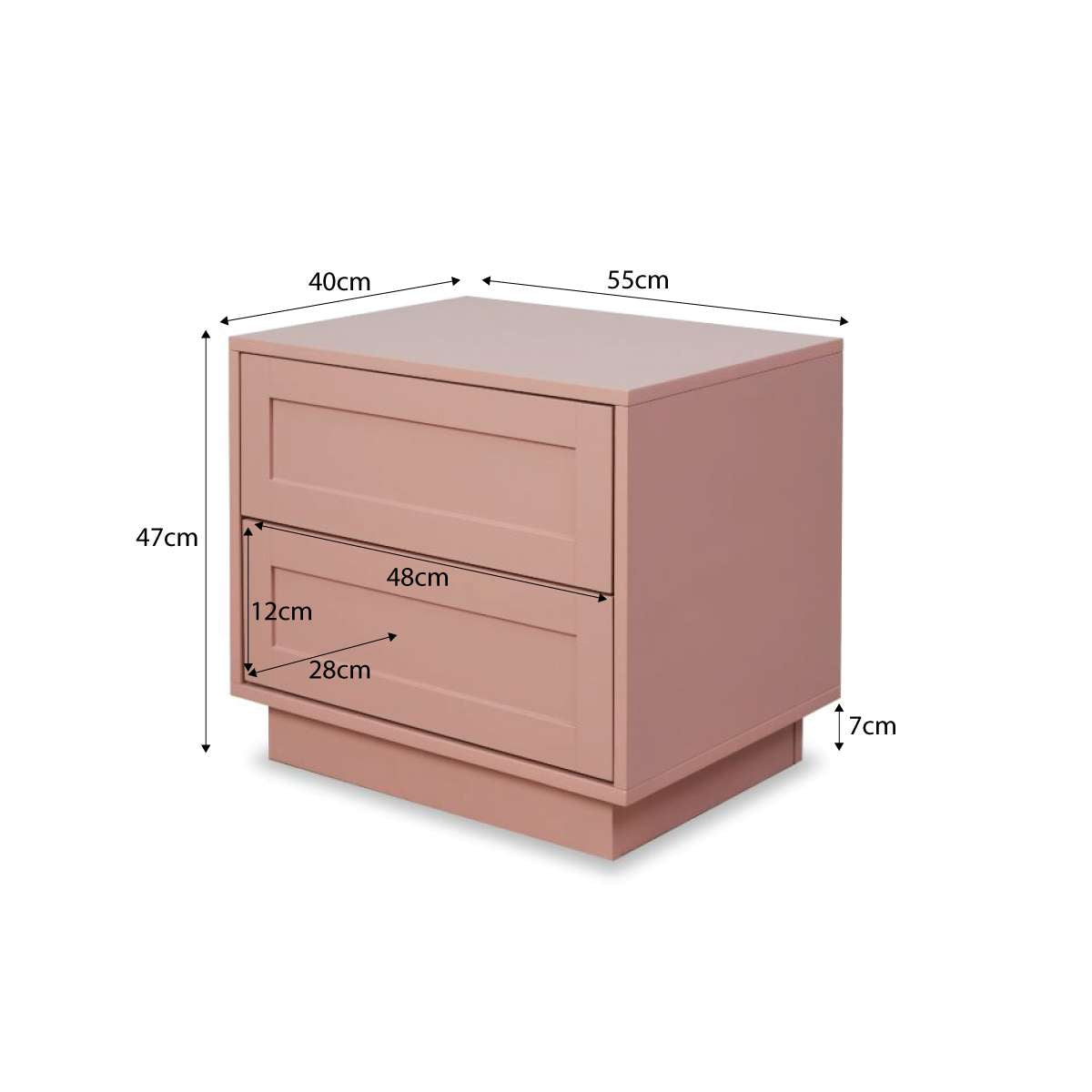 Eros Bedside Table - Pink - Mocka New Zealand