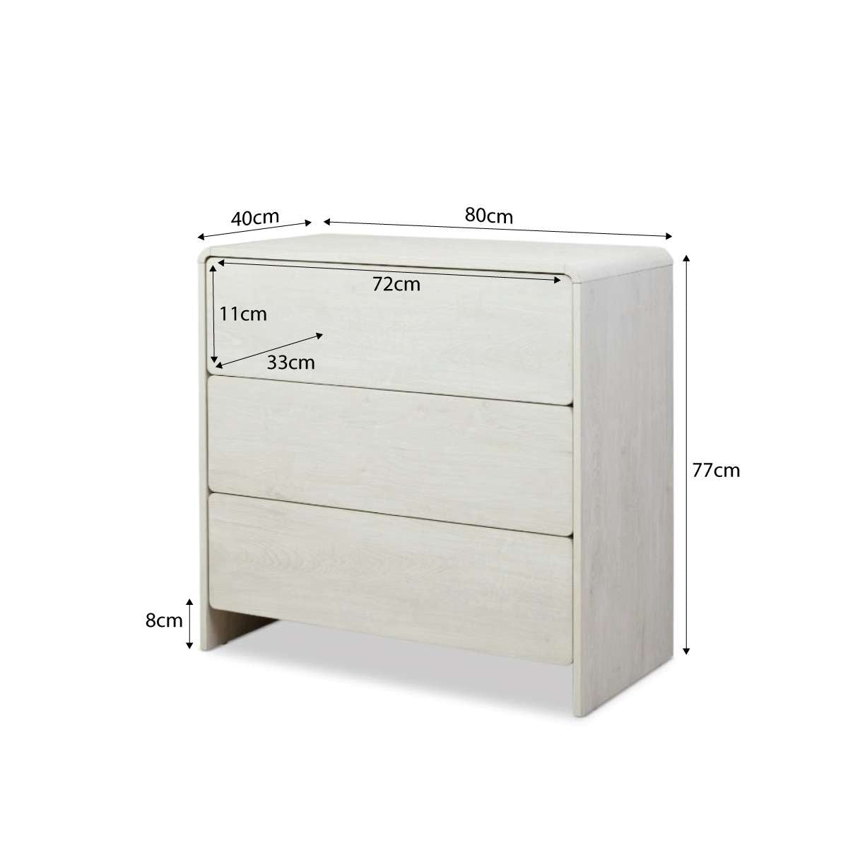 Owen Three Drawer - Cream - Mocka New Zealand