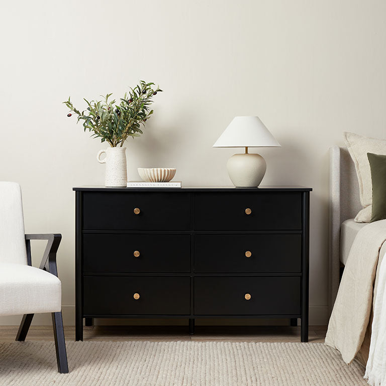 Delaney Six Drawer - Black - Mocka New Zealand