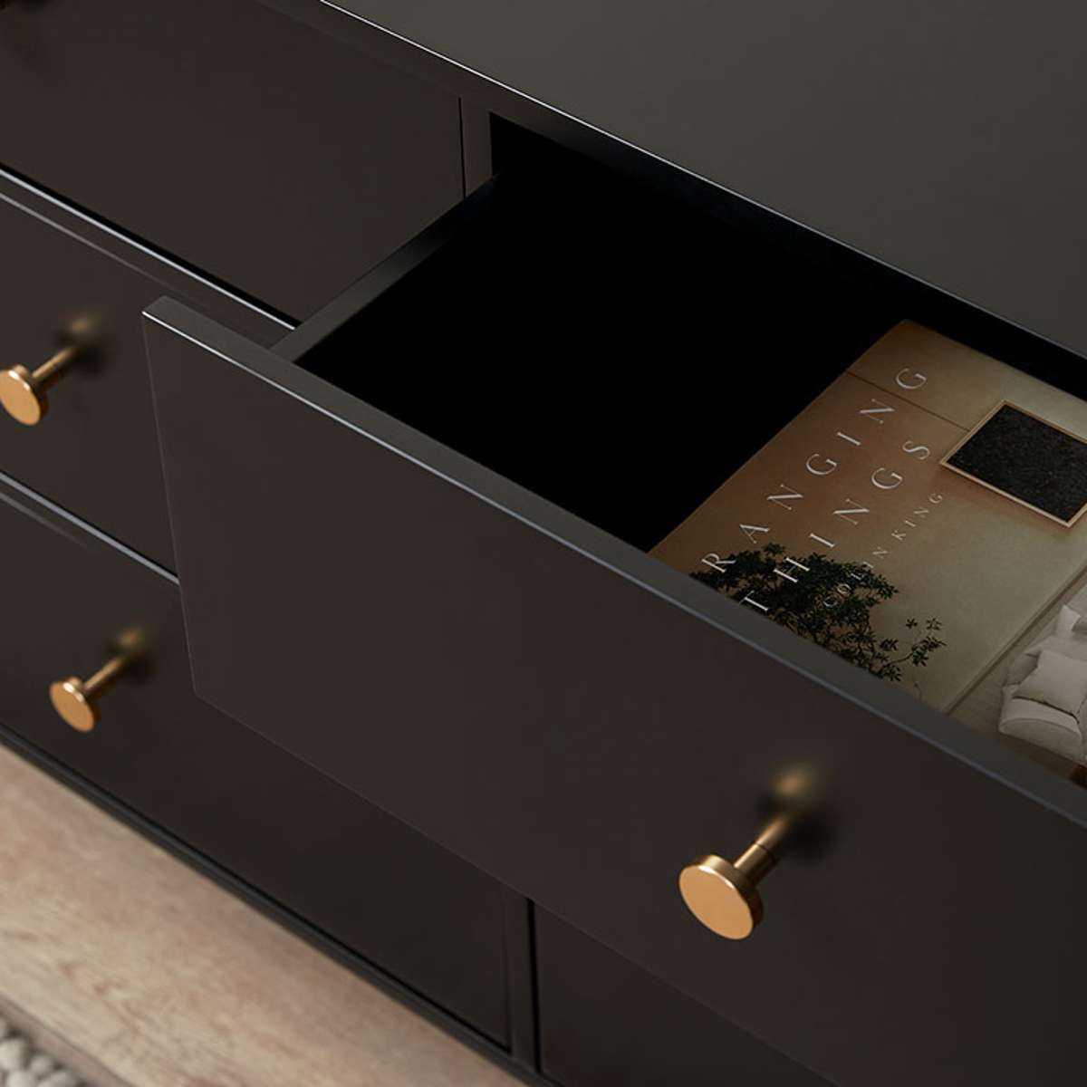 Delaney Six Drawer - Black - Mocka New Zealand