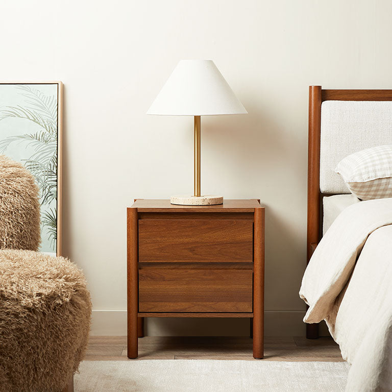 Blair Bedside Table - Walnut - Mocka New Zealand