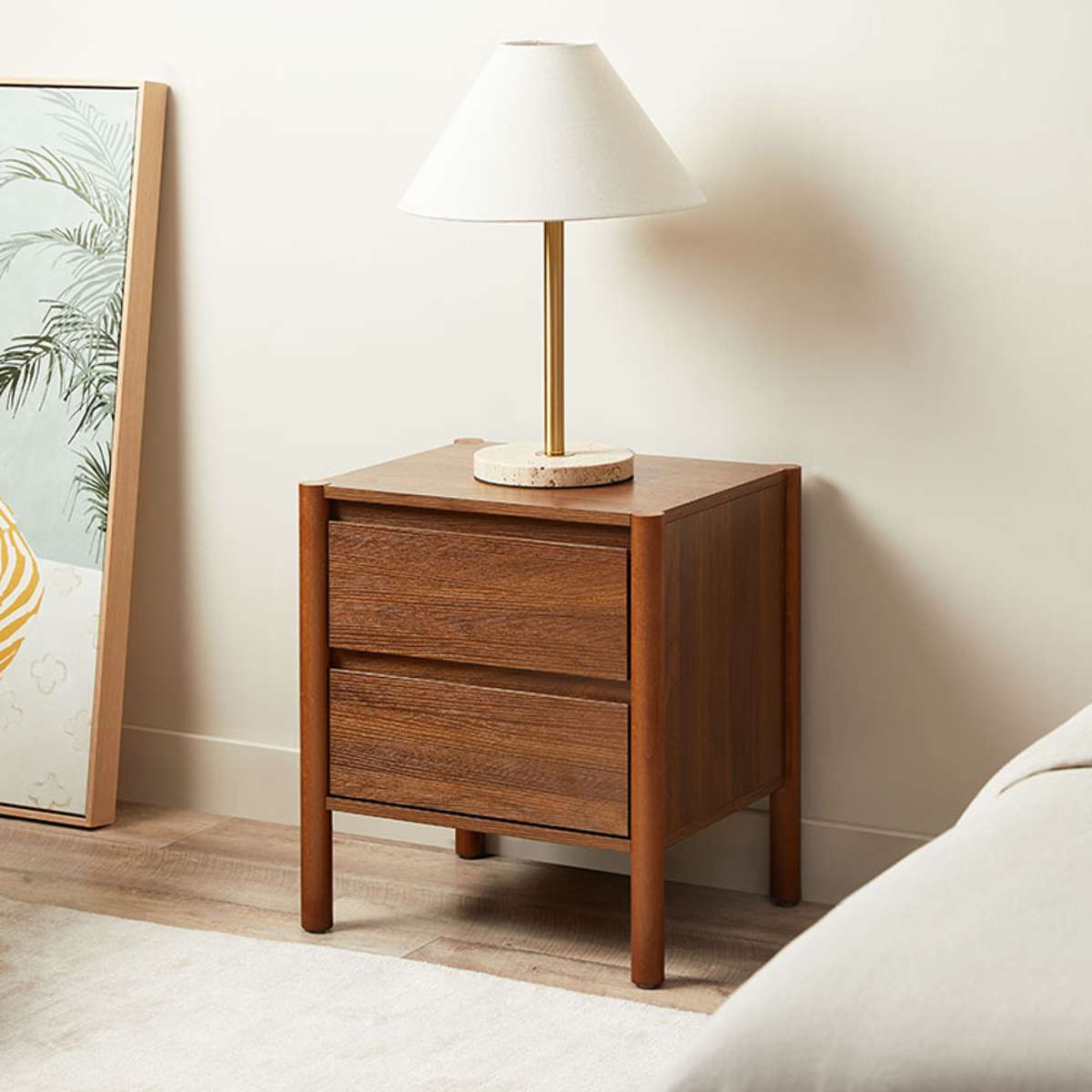 Blair Bedside Table - Walnut - Mocka New Zealand