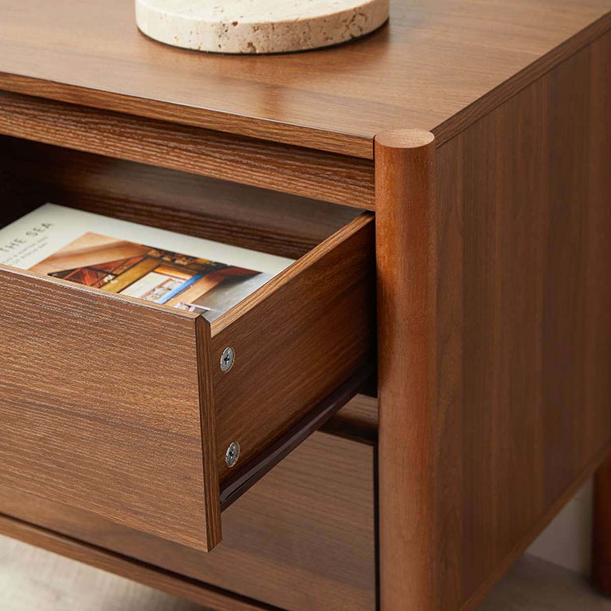 Blair Bedside Table - Walnut - Mocka New Zealand