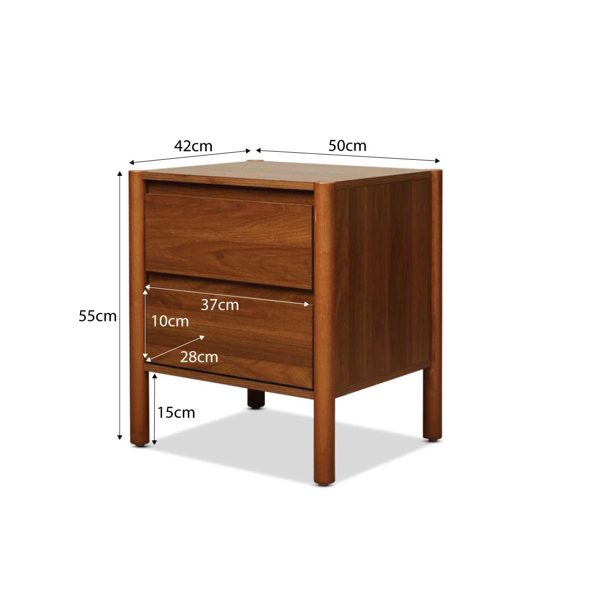 Blair Bedside Table - Walnut - Mocka New Zealand