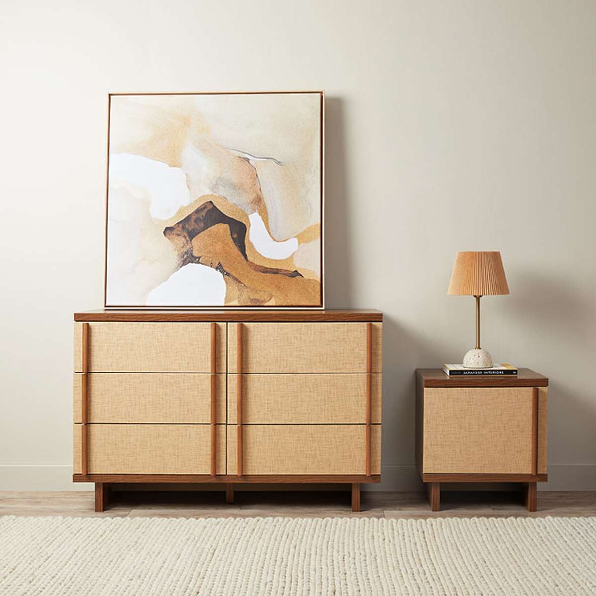 Minato Textured Six Drawer - Walnut - Mocka New Zealand