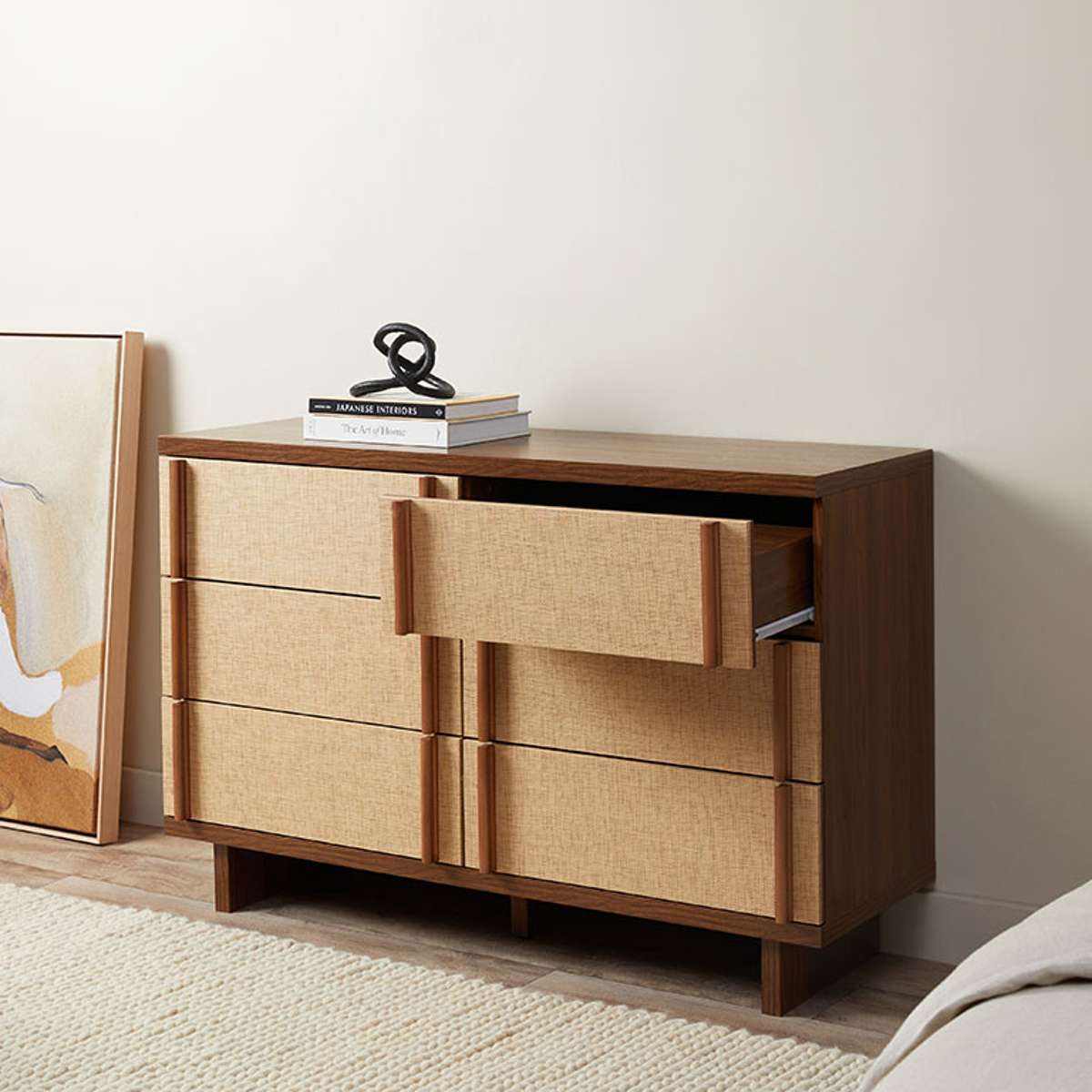 Minato Textured Six Drawer - Walnut - Mocka New Zealand