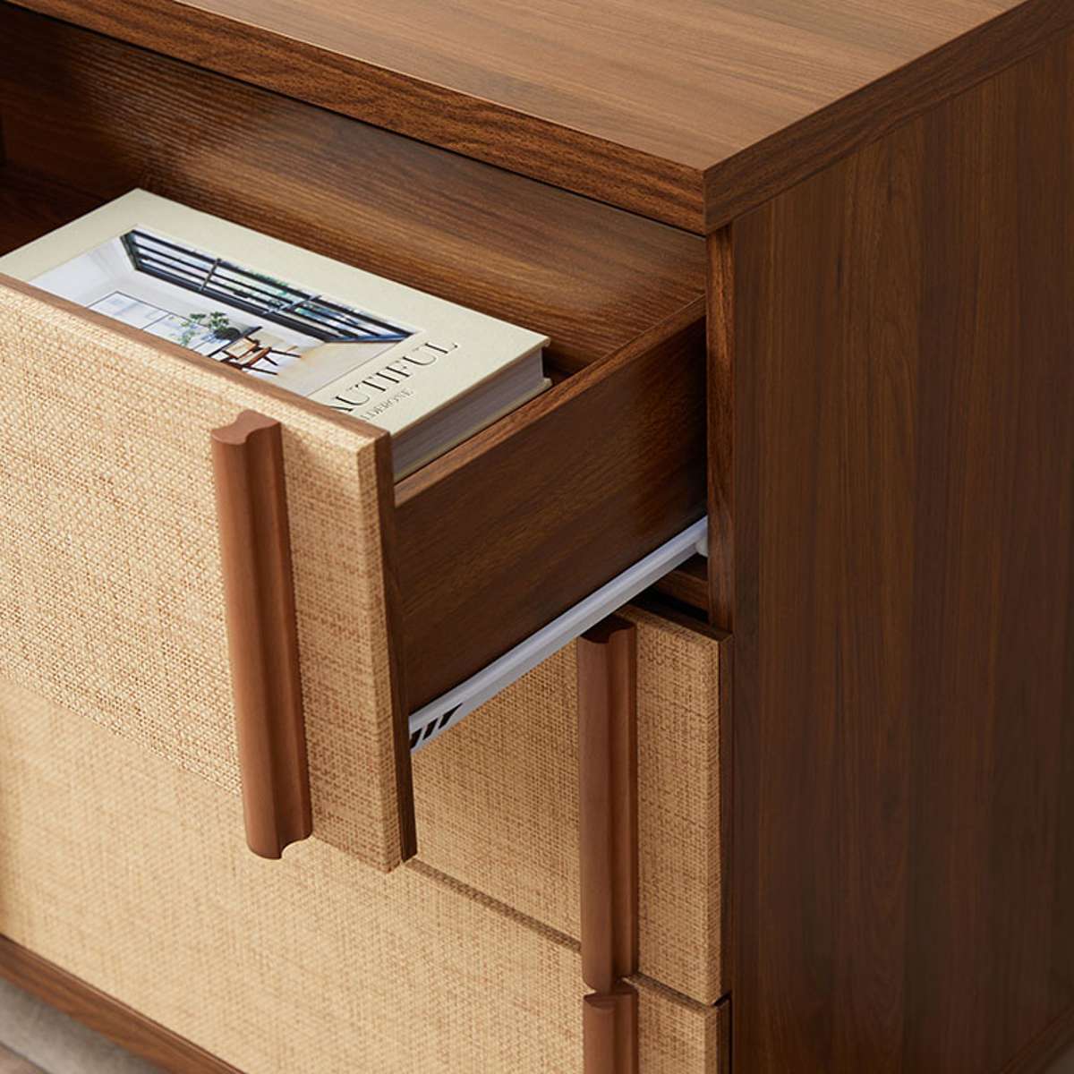 Minato Textured Six Drawer - Walnut - Mocka New Zealand