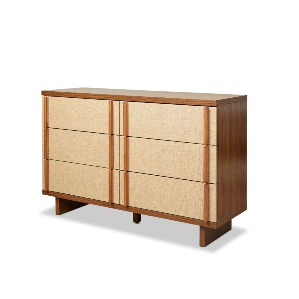 Minato Textured Six Drawer - Walnut - Mocka New Zealand