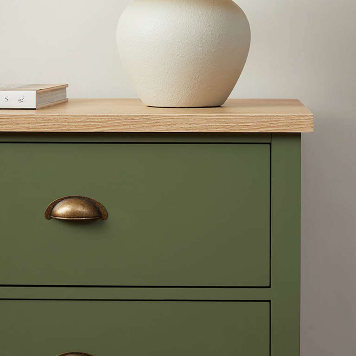 Hastings Six Drawer - Olive Green/Natural - Mocka New Zealand