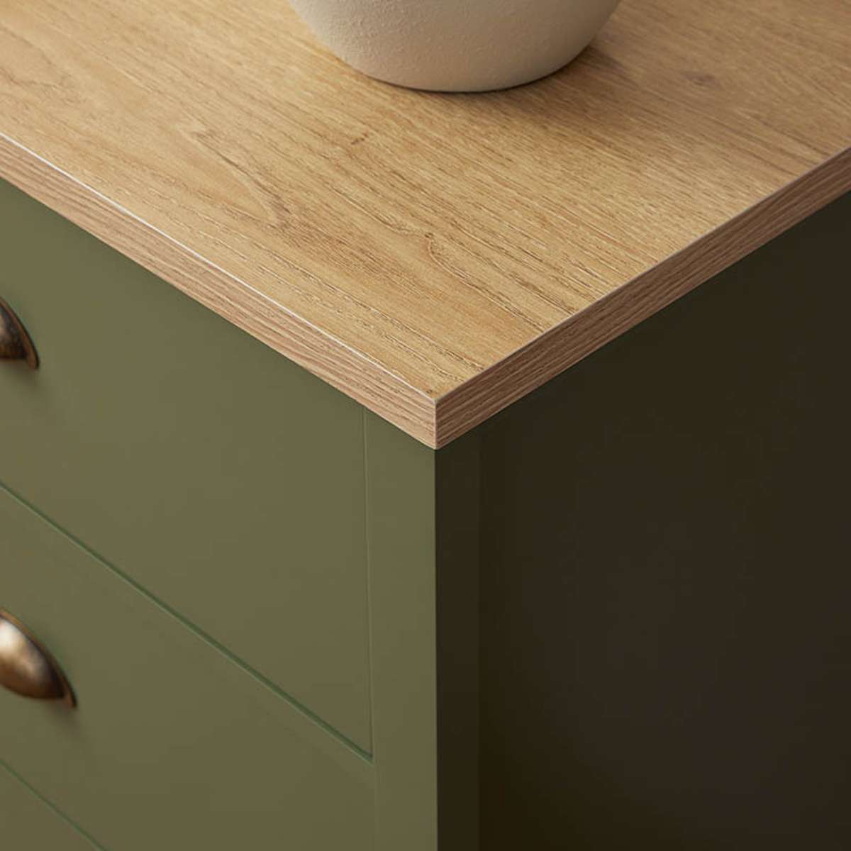 Hastings Six Drawer - Olive Green/Natural - Mocka New Zealand