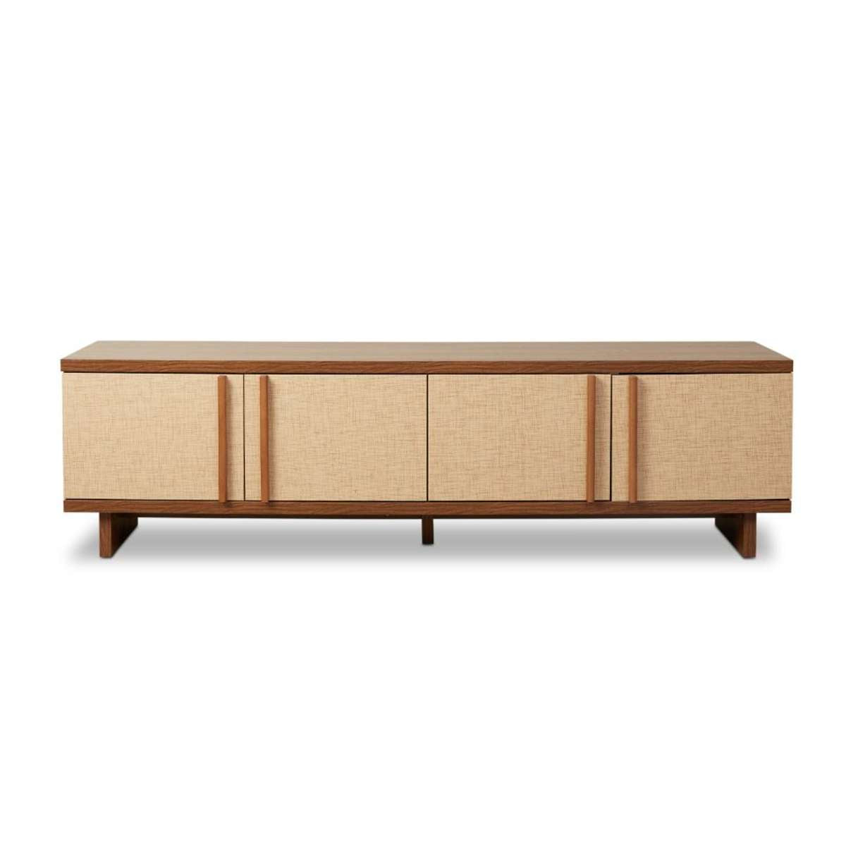 Minato Entertainment Unit Walnut 4-Door - Mocka
