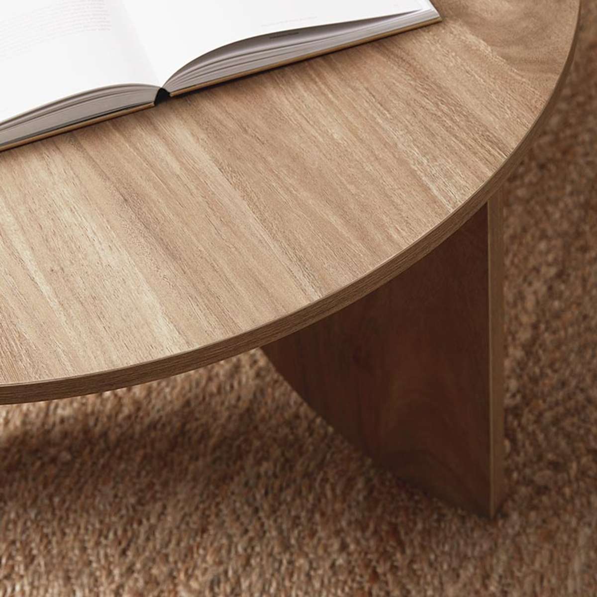 Tove Curved Leg Coffee Table - Pecan - Mocka New Zealand