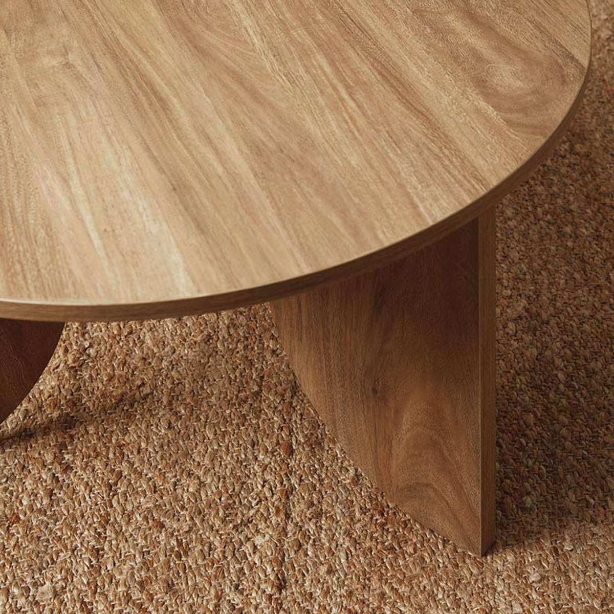 Tove Curved Leg Coffee Table - Pecan - Mocka New Zealand