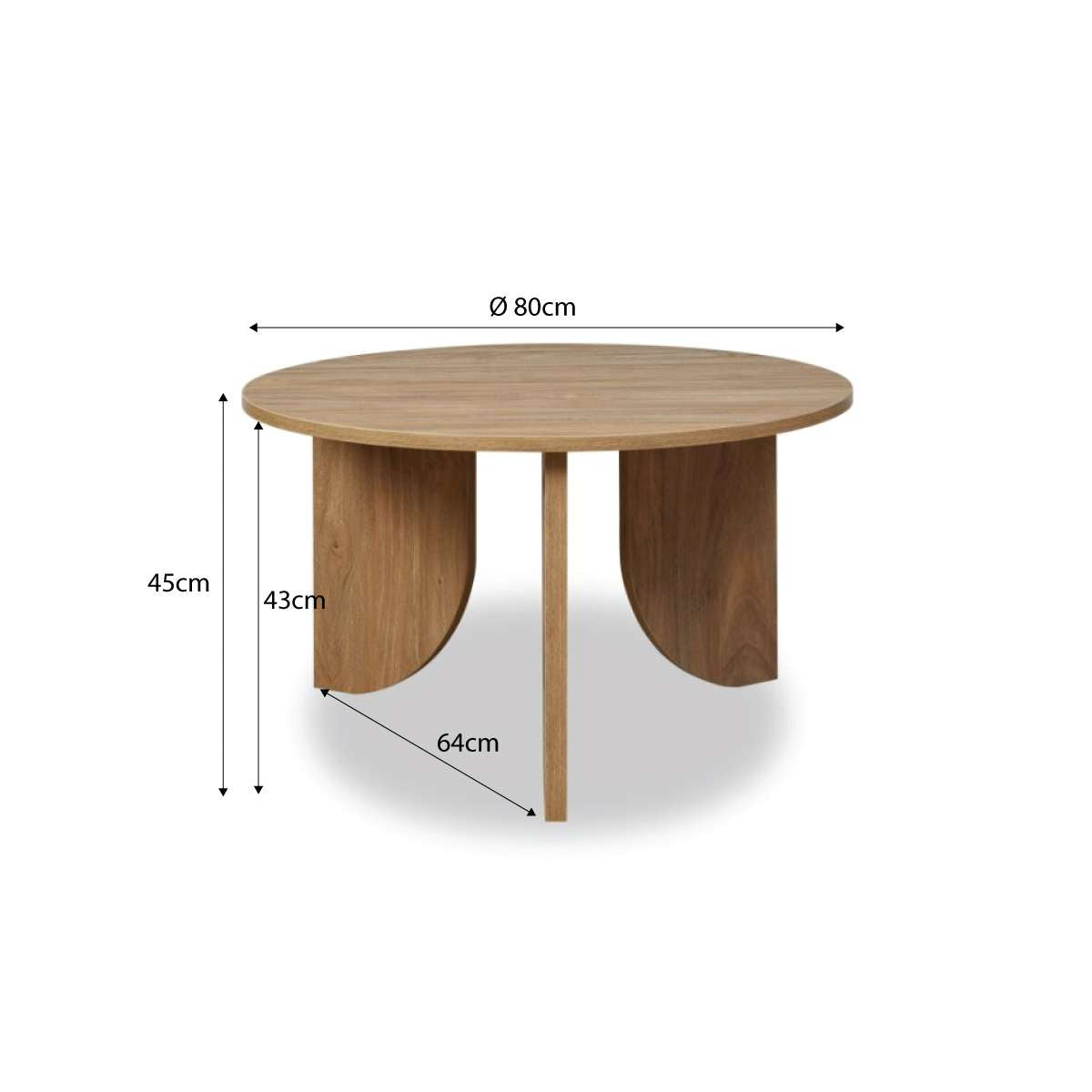 Tove Curved Leg Coffee Table - Pecan - Mocka New Zealand