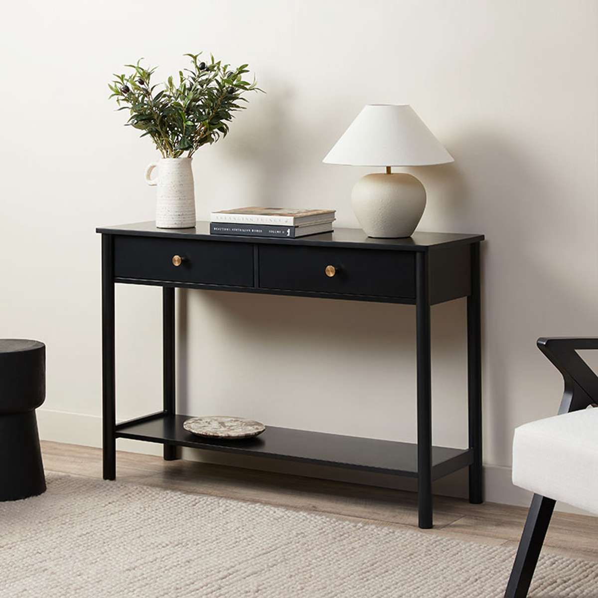 Delaney Console Table - Black - Mocka New Zealand