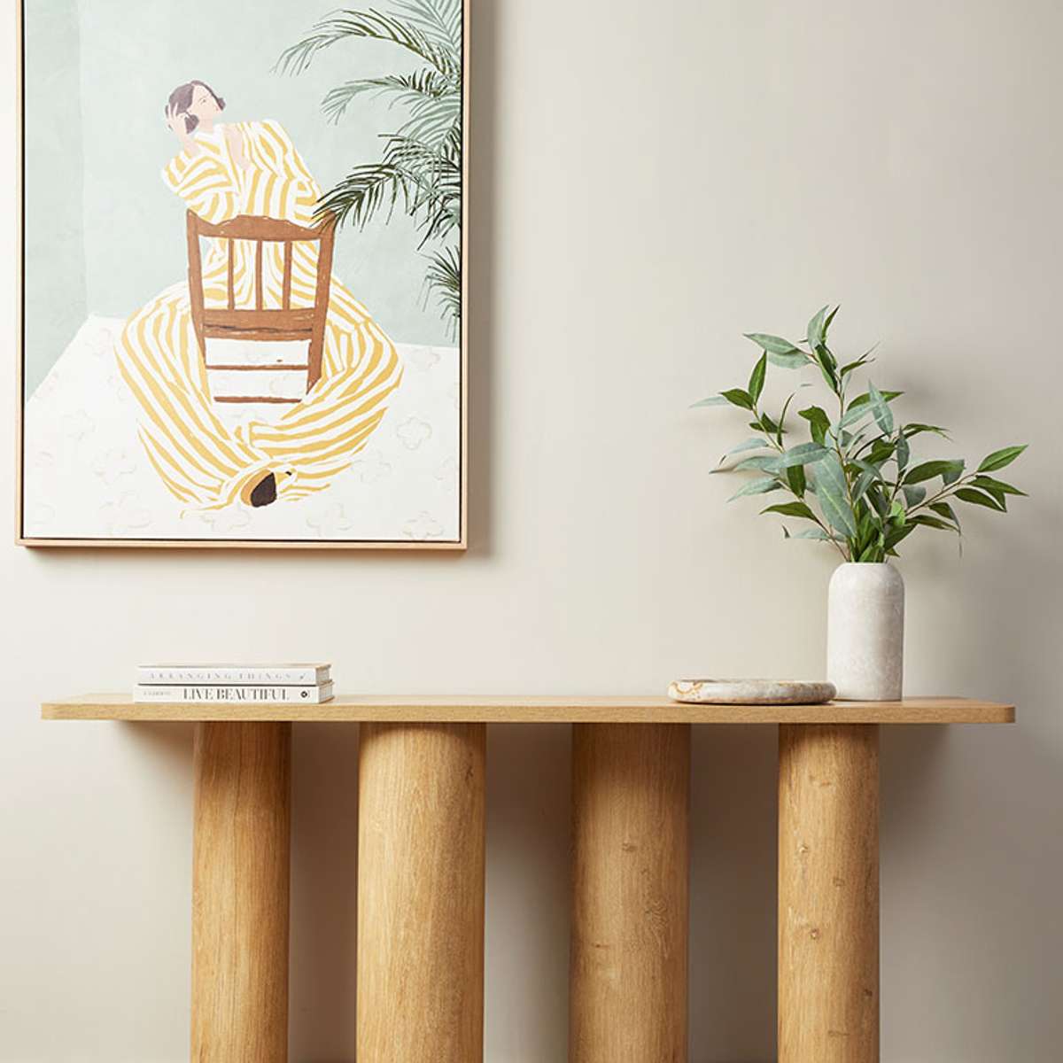 Otis Chunky Leg Console Table - Natural - Mocka New Zealand
