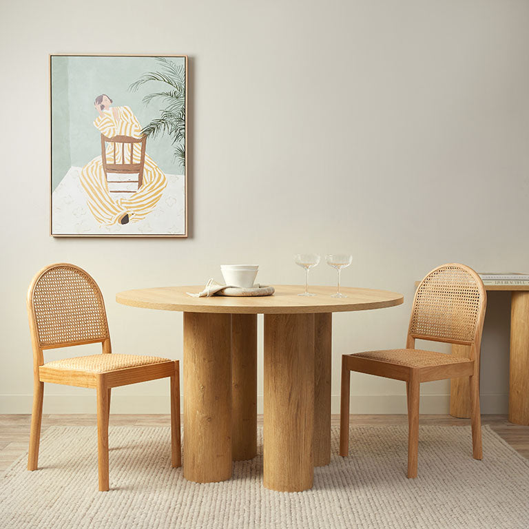 Otis Round Four Seater Dining Table - Natural