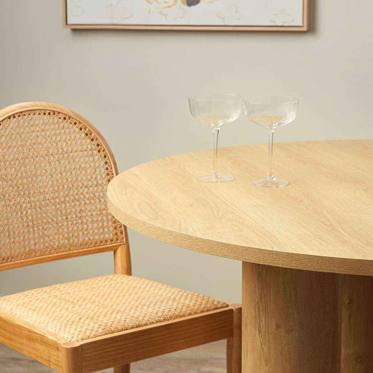 Otis Round Four Seater Dining Table - Natural - Mocka New Zealand