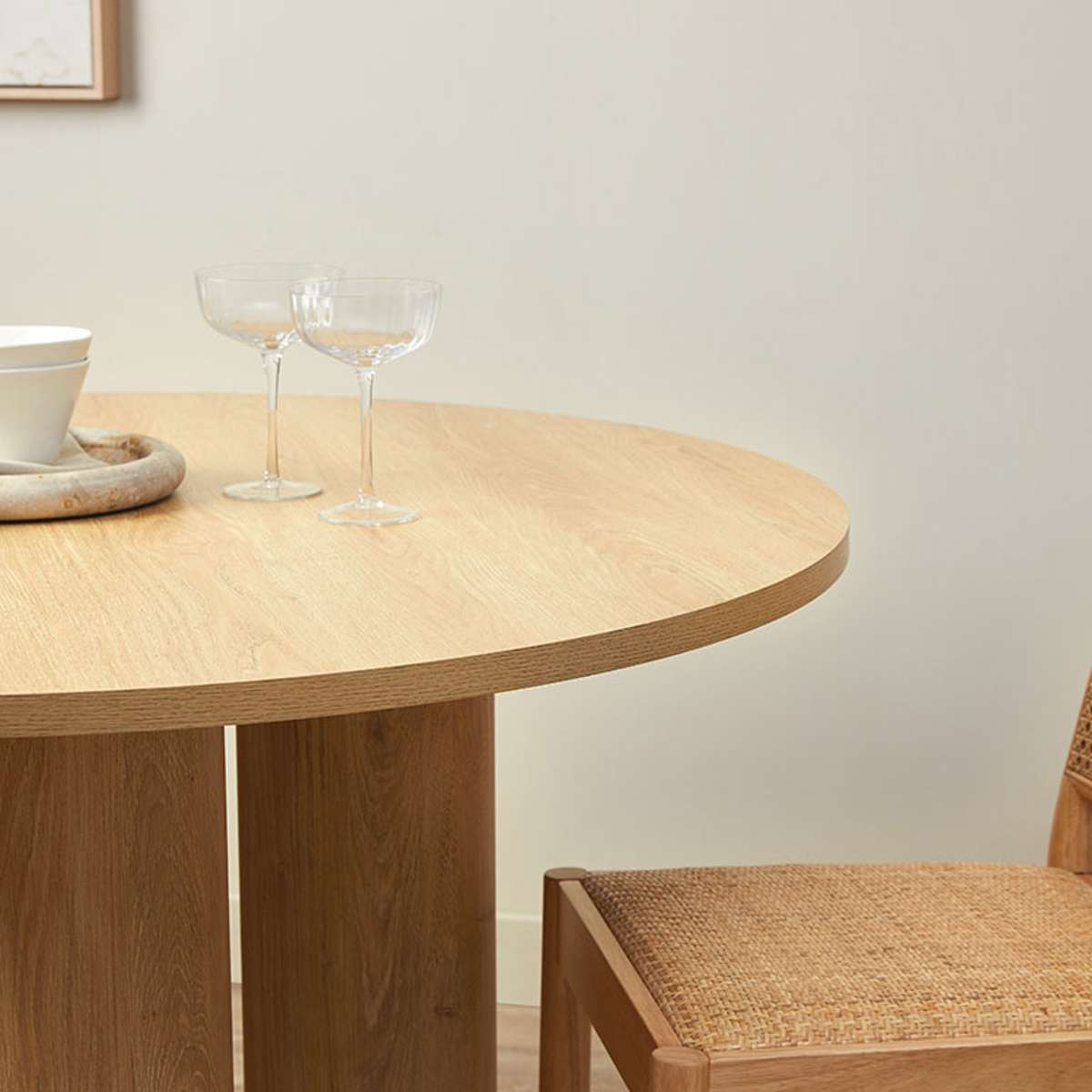 Otis Round Four Seater Dining Table - Natural - Mocka New Zealand