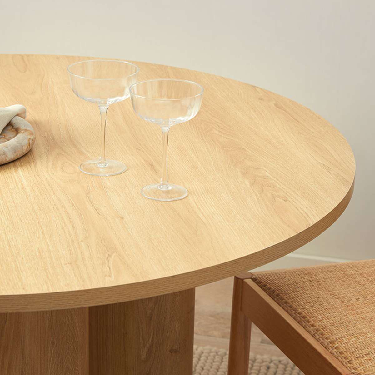 Otis Round Four Seater Dining Table - Natural - Mocka New Zealand