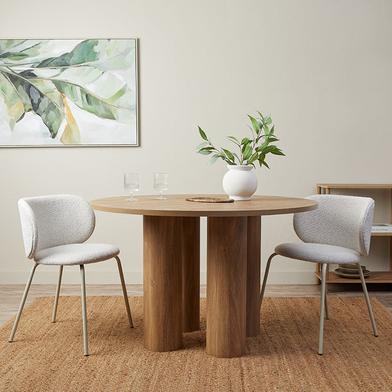 Otis Round Four Seater Dining Table - Pecan - Mocka New Zealand