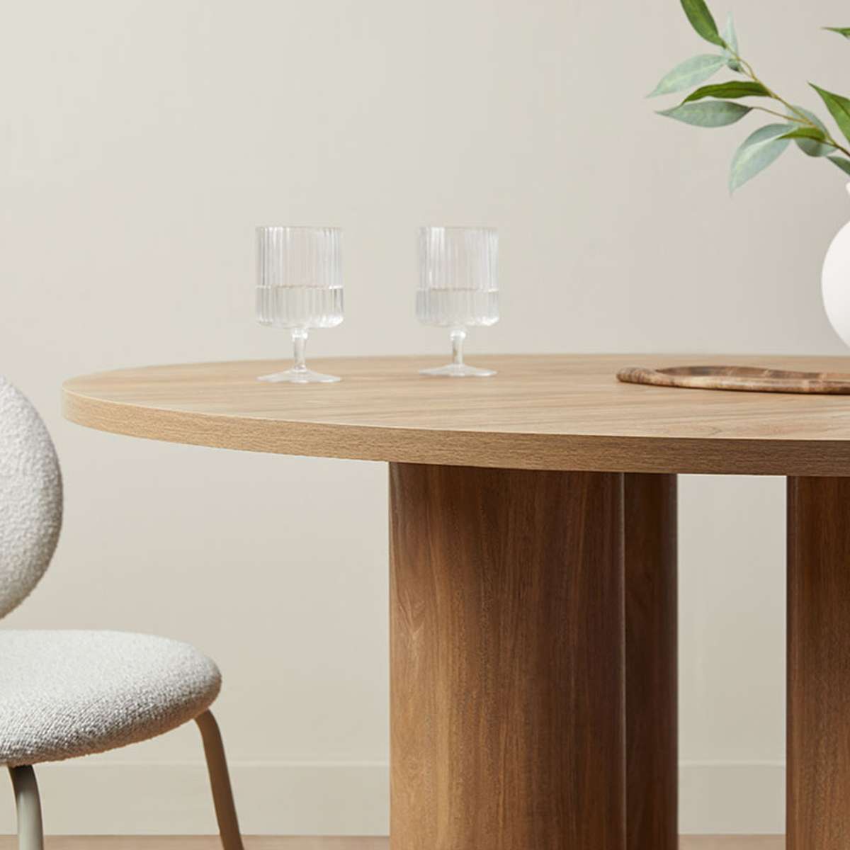 Otis Round Four Seater Dining Table - Pecan - Mocka New Zealand