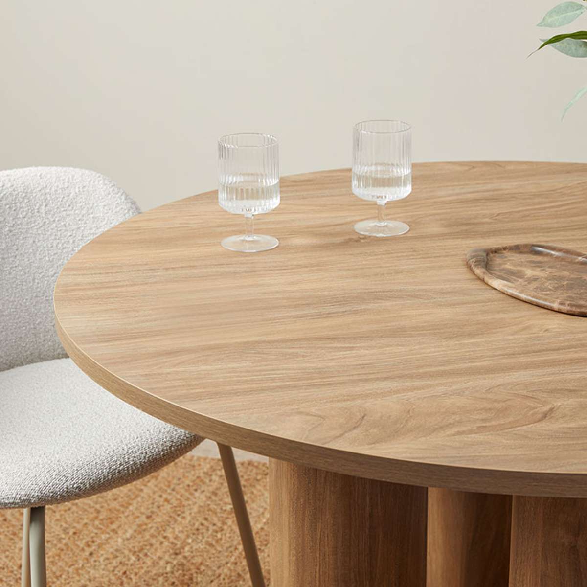 Otis Round Four Seater Dining Table - Pecan - Mocka New Zealand