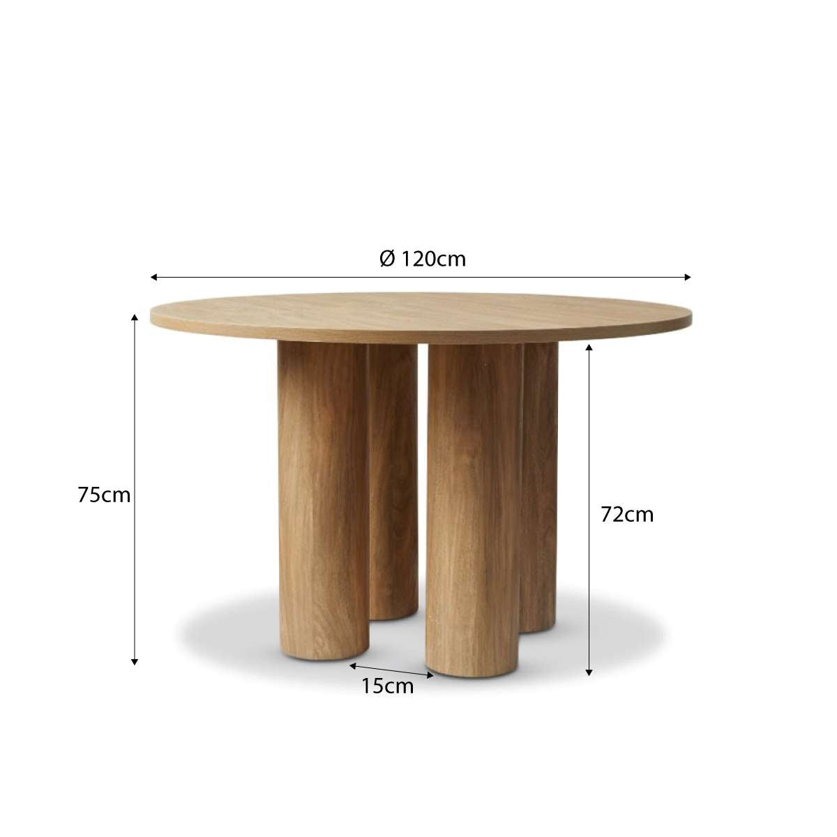 Otis Round Four Seater Dining Table - Pecan - Mocka New Zealand