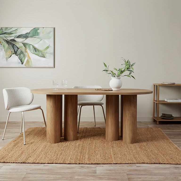 Otis Six Seater Dining Table - Pecan - Mocka New Zealand