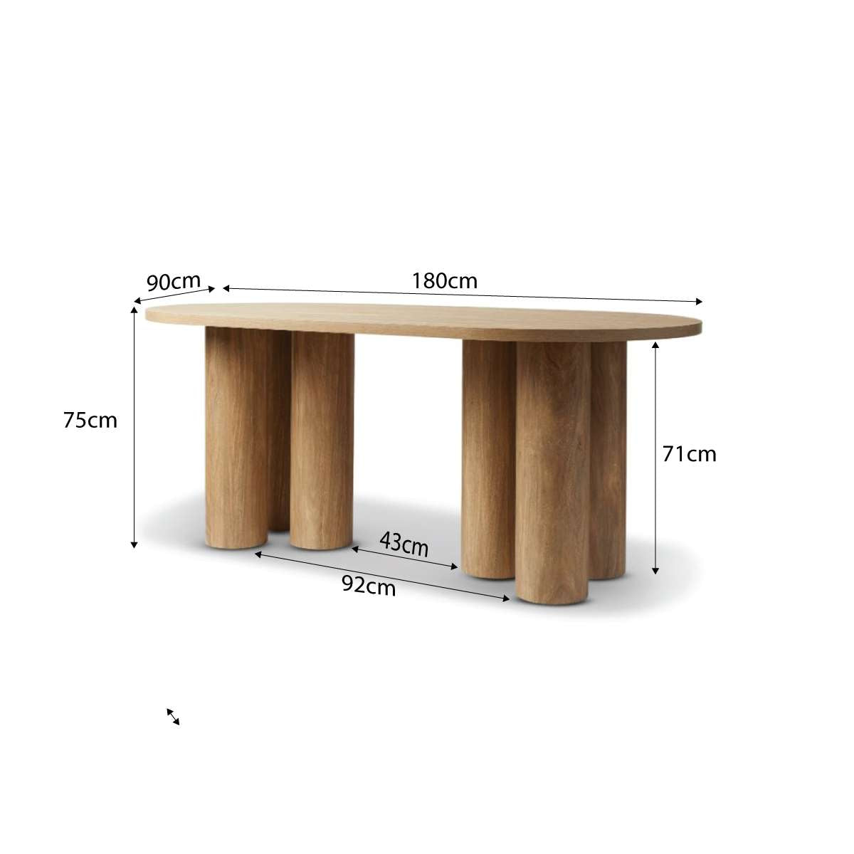 Otis Six Seater Dining Table - Pecan - Mocka New Zealand