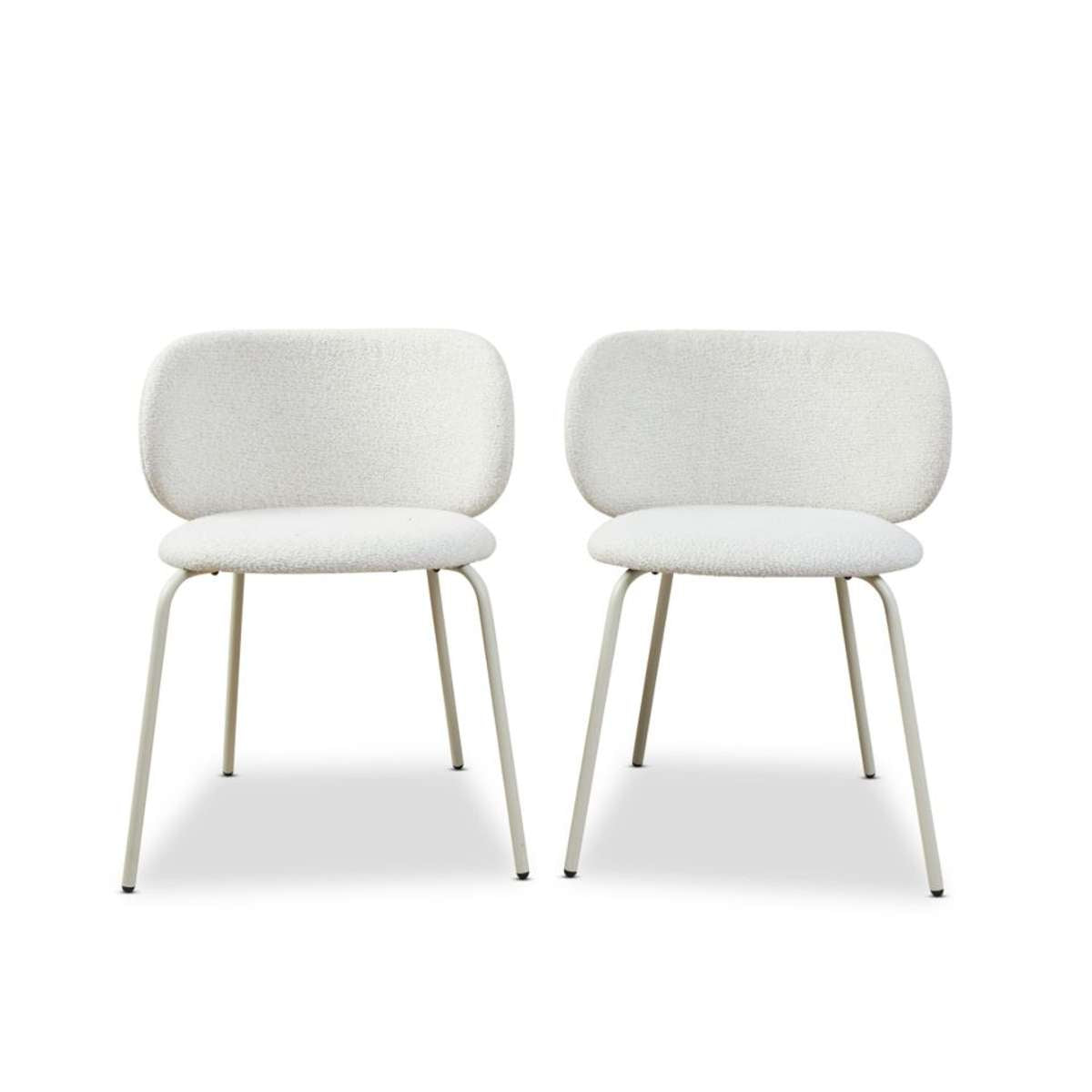 Willa Curved Dining Chair - Set of Two - Cream - Mocka New Zealand