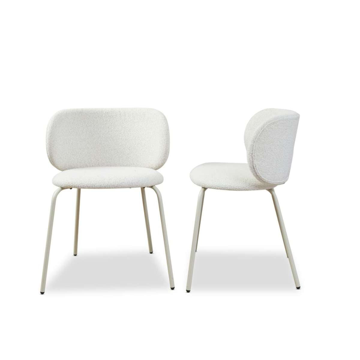 Willa Curved Dining Chair - Set of Two - Cream - Mocka New Zealand