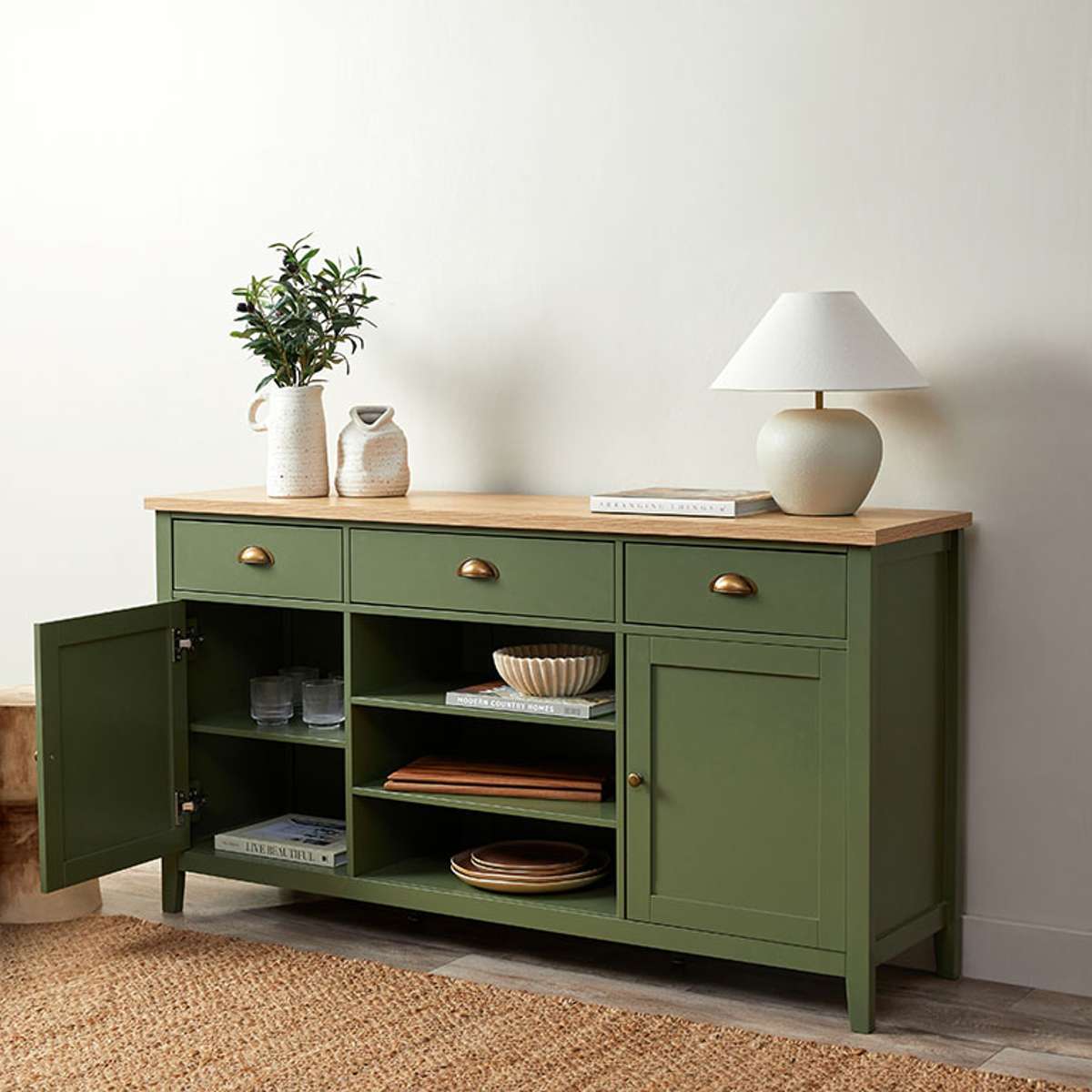 Hastings Buffet - Olive Green/Natural - Mocka New Zealand