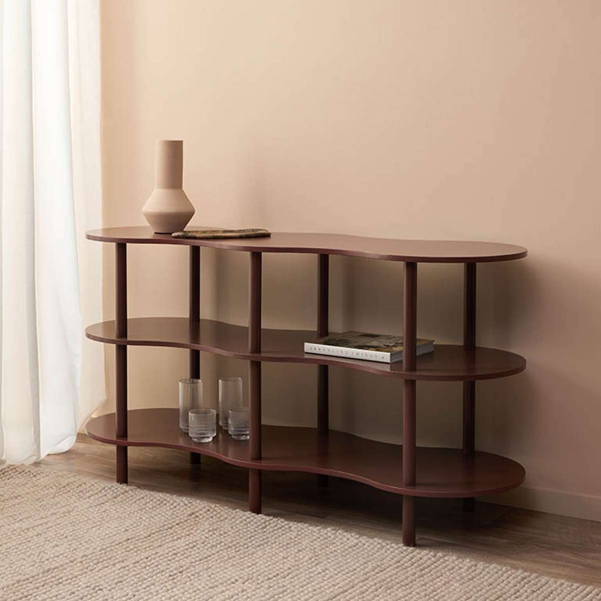Wavey Low Three Shelf - Chocolate - Mocka New Zealand