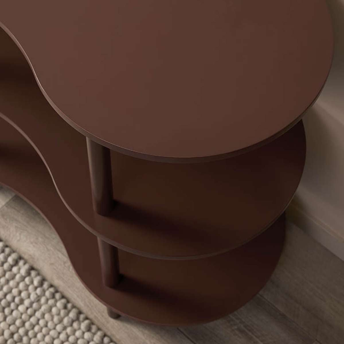 Wavey Low Three Shelf - Chocolate - Mocka New Zealand