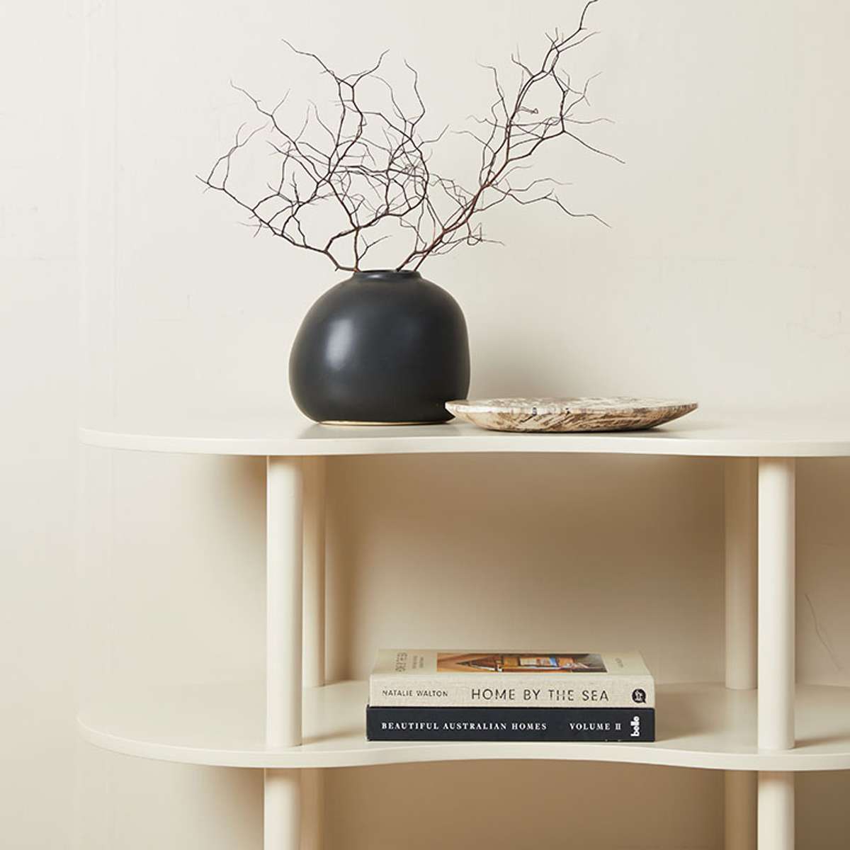 Wavey Low Three Shelf - Beige - Mocka New Zealand