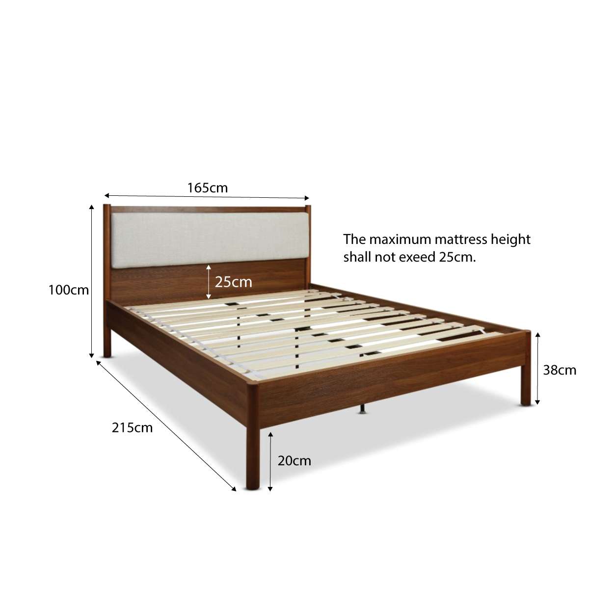 Blair Queen Bed - Walnut - Mocka New Zealand