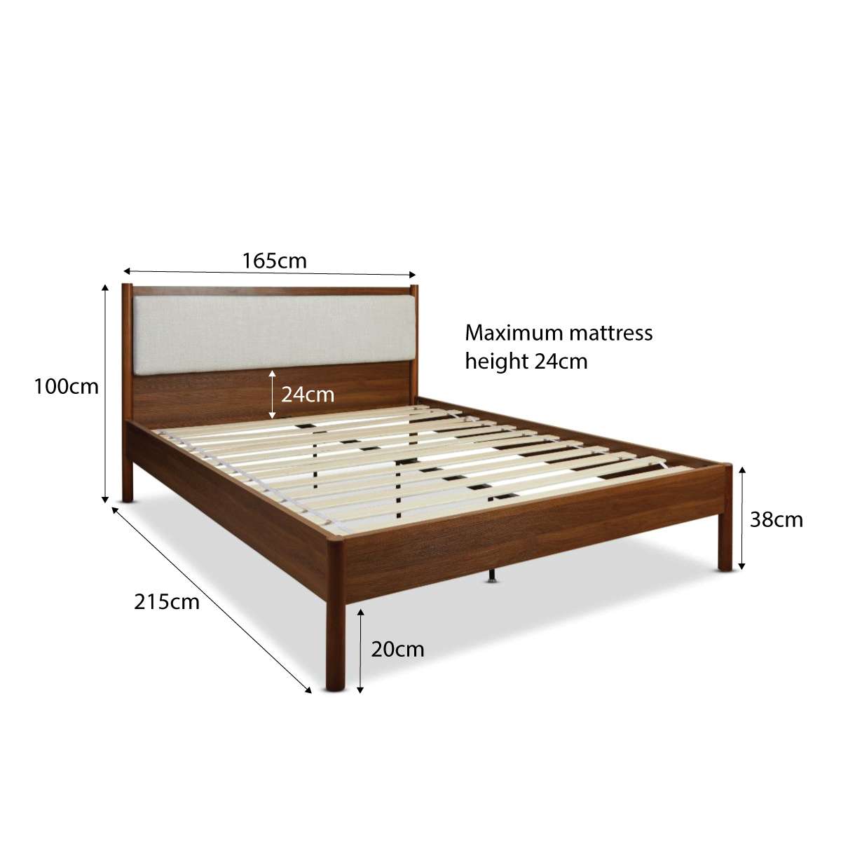 Blair Queen Bed - Walnut - Mocka New Zealand
