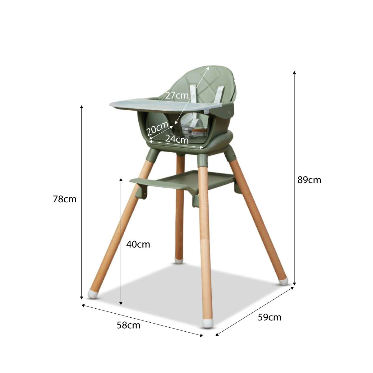 Macey 3-in-1 Highchair - Fern - Mocka New Zealand