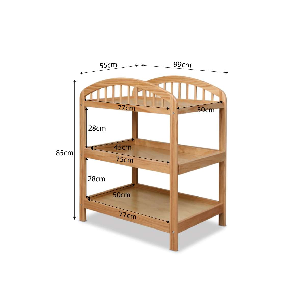 Archie 2 Shelf Change Table - Mocka New Zealand