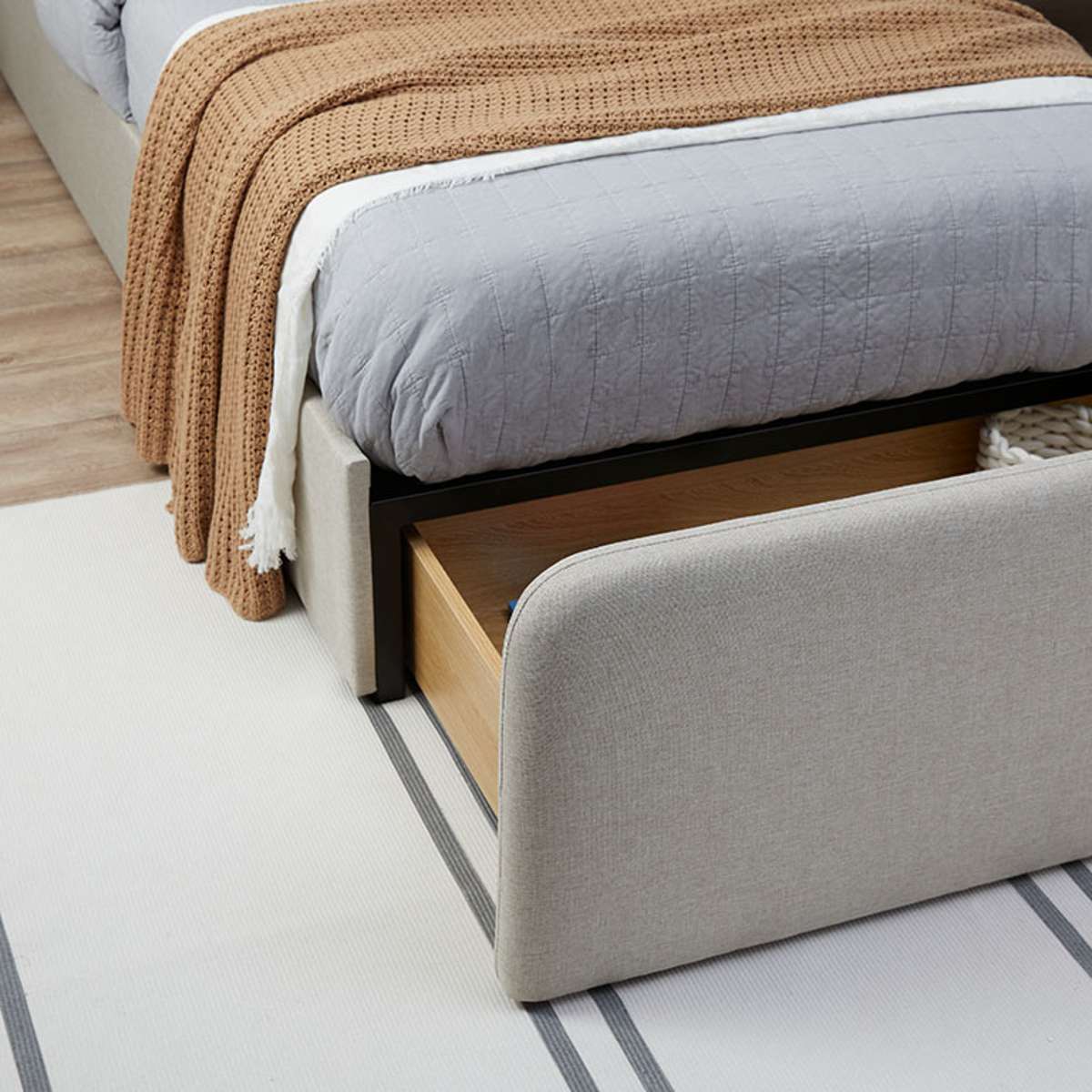 Sully Storage Single Bed - Natural - Mocka New Zealand