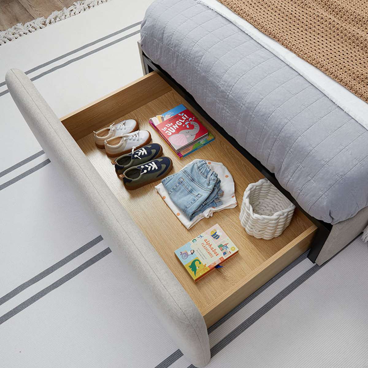 Sully Storage Single Bed - Natural - Mocka New Zealand