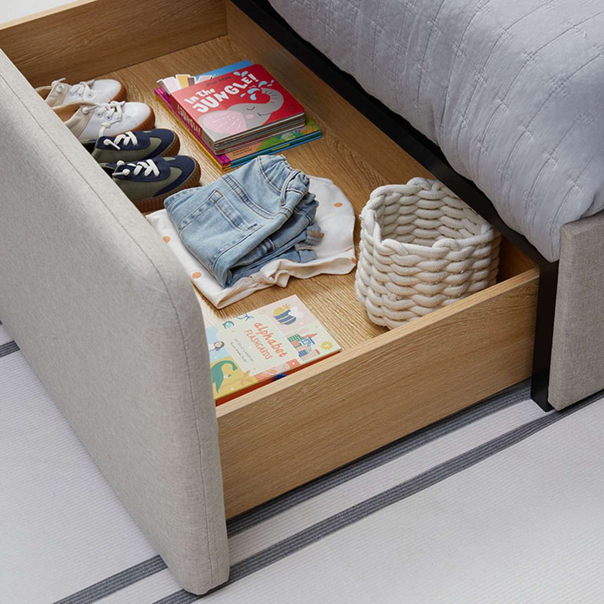 Sully Storage Single Bed - Natural - Mocka New Zealand