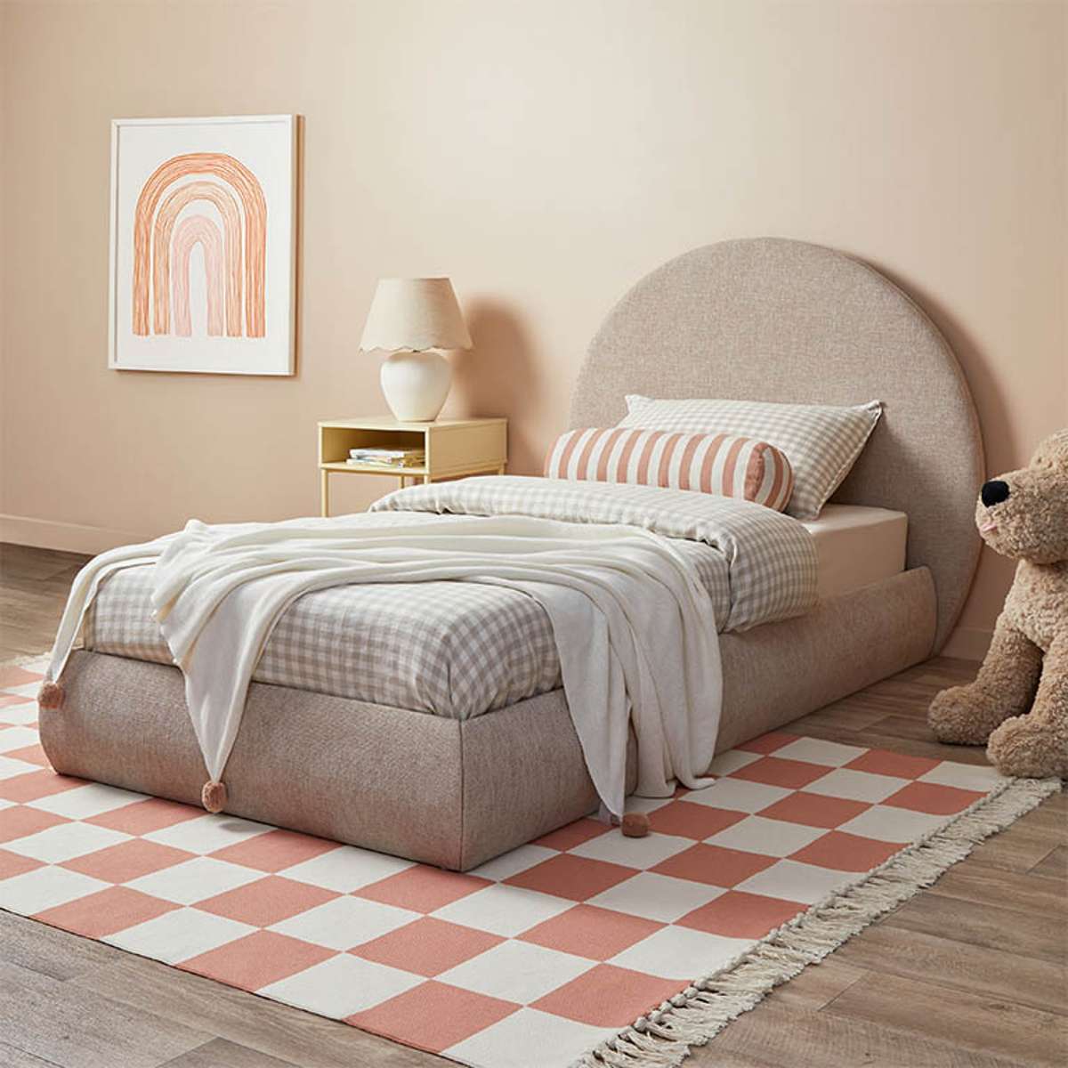 Arlo Arched King Single Bed - Natural - Mocka New Zealand