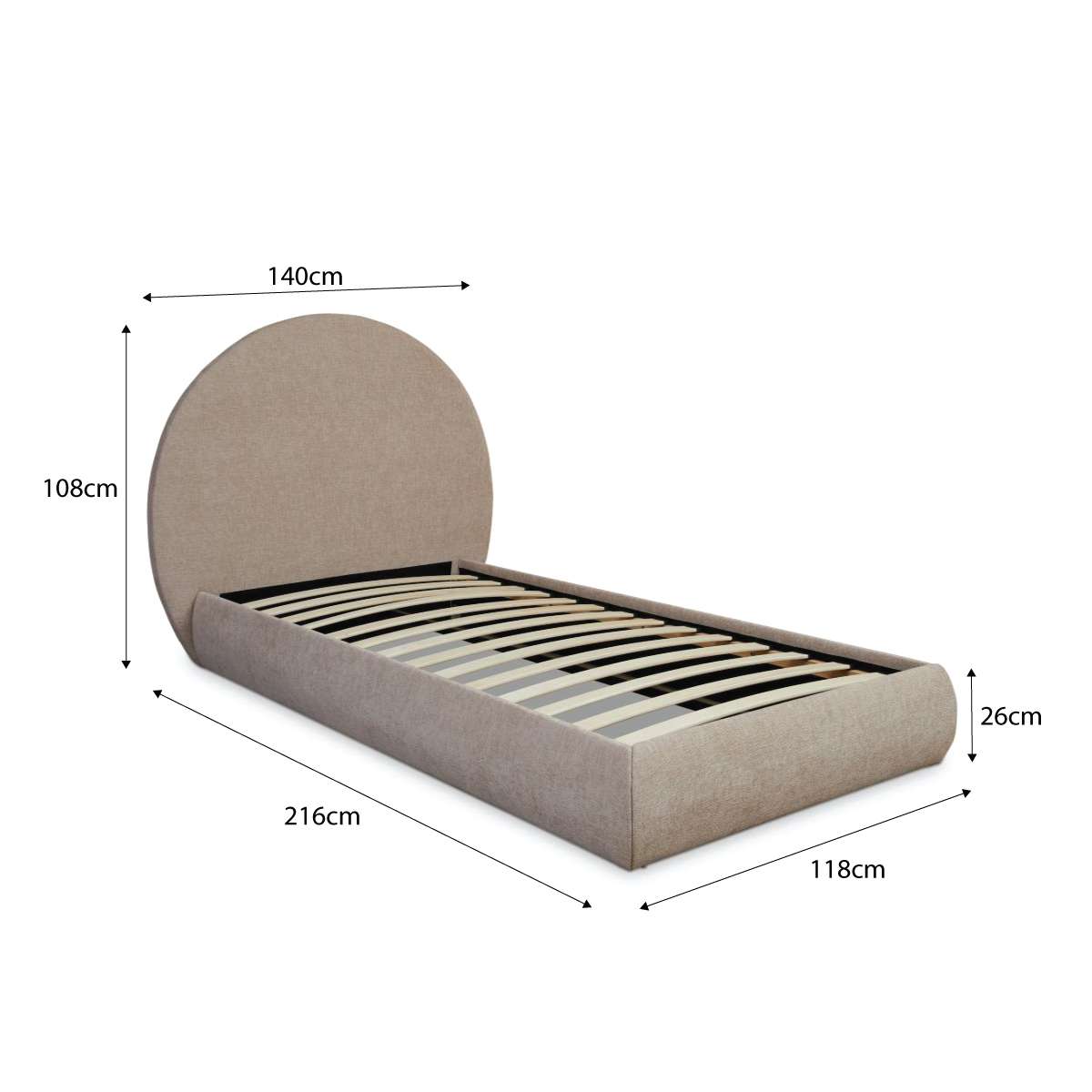 Arlo Arched King Single Bed - Natural - Mocka New Zealand
