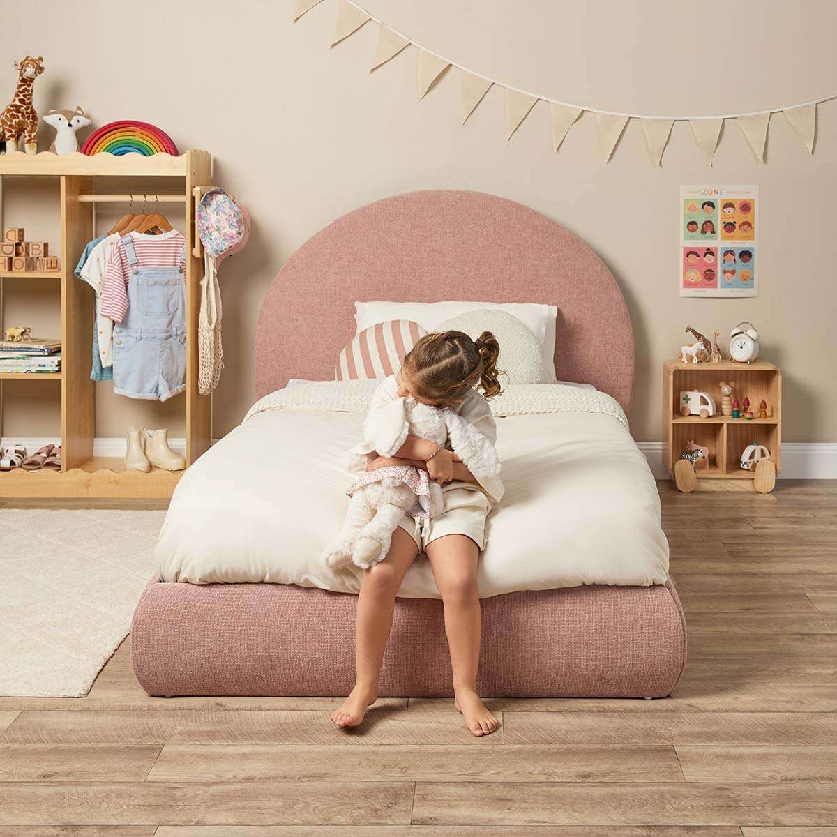 Arlo Arched King Single Bed - Dusty Pink - Mocka New Zealand