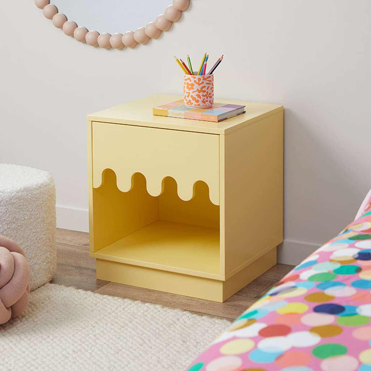 Ice Cream Bedside Table - Yellow - Mocka New Zealand