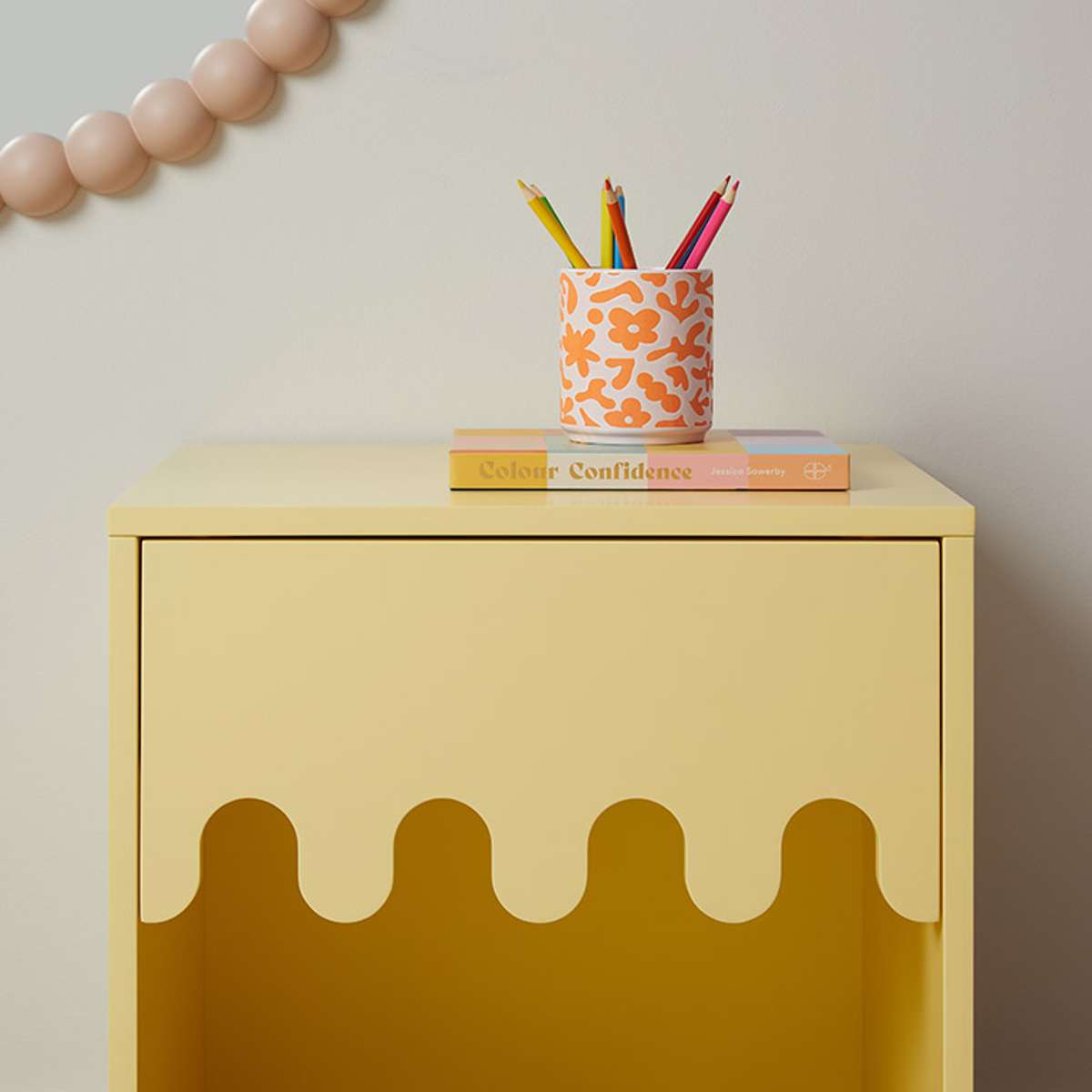 Ice Cream Bedside Table - Yellow - Mocka New Zealand